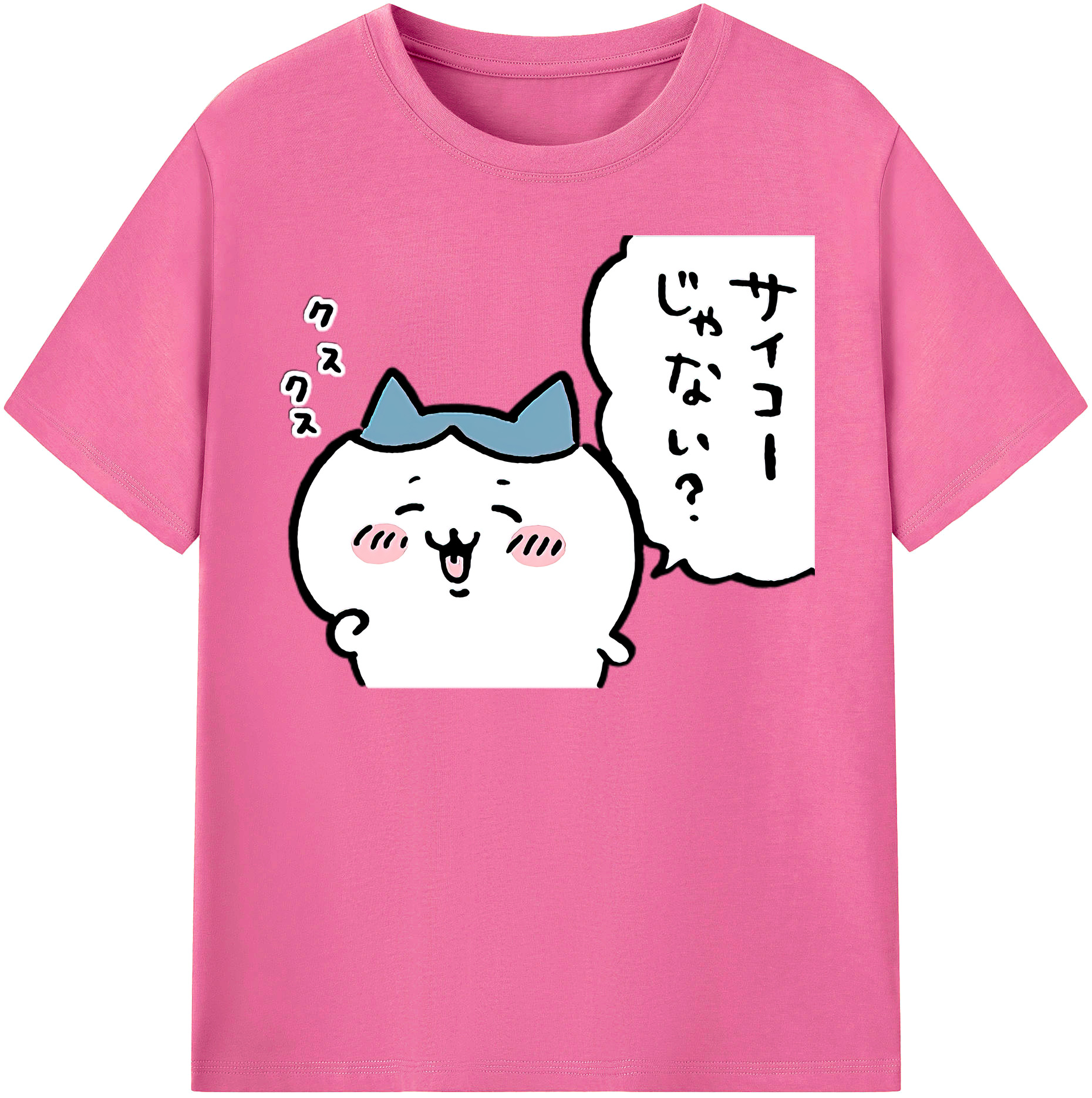 （画像用） ちいかわ ハチワレ Chii-kawa hachiware レディースカジュアルプリントTシャツ（綿100％）